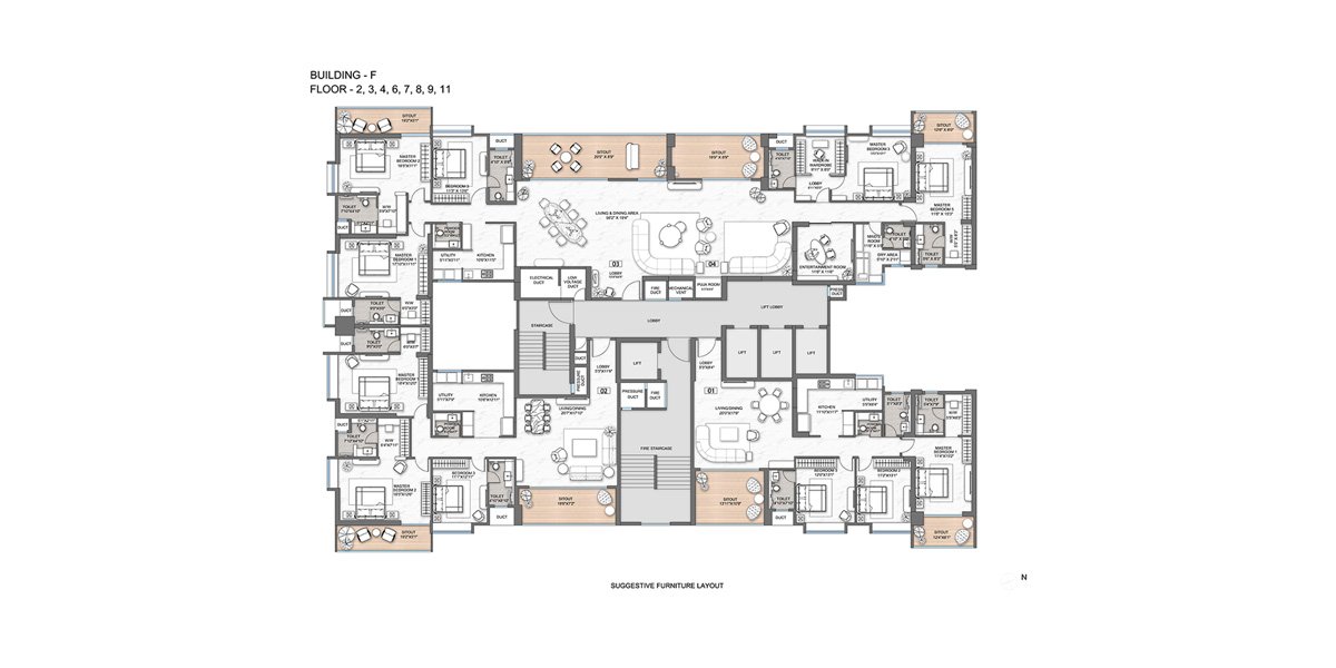 Building - F (Floor - 2, 3, 4, 6, 7, 8, 9, 11)