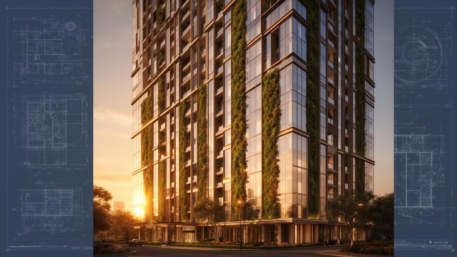 Vertical garden tower facade — NOW Realty signature architecture
