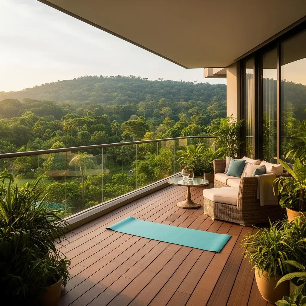 Super-sized deck of flat overlooking Baner-Pashan Biodiversity Park